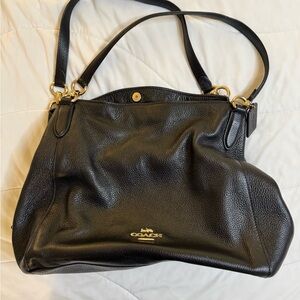 Coach Black Leather Shoulder Bag